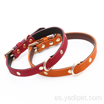 Collar de Piel Verdadera para Perros Medianos Pequeños